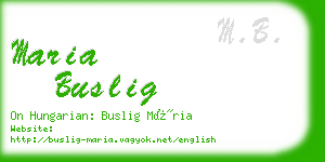 maria buslig business card